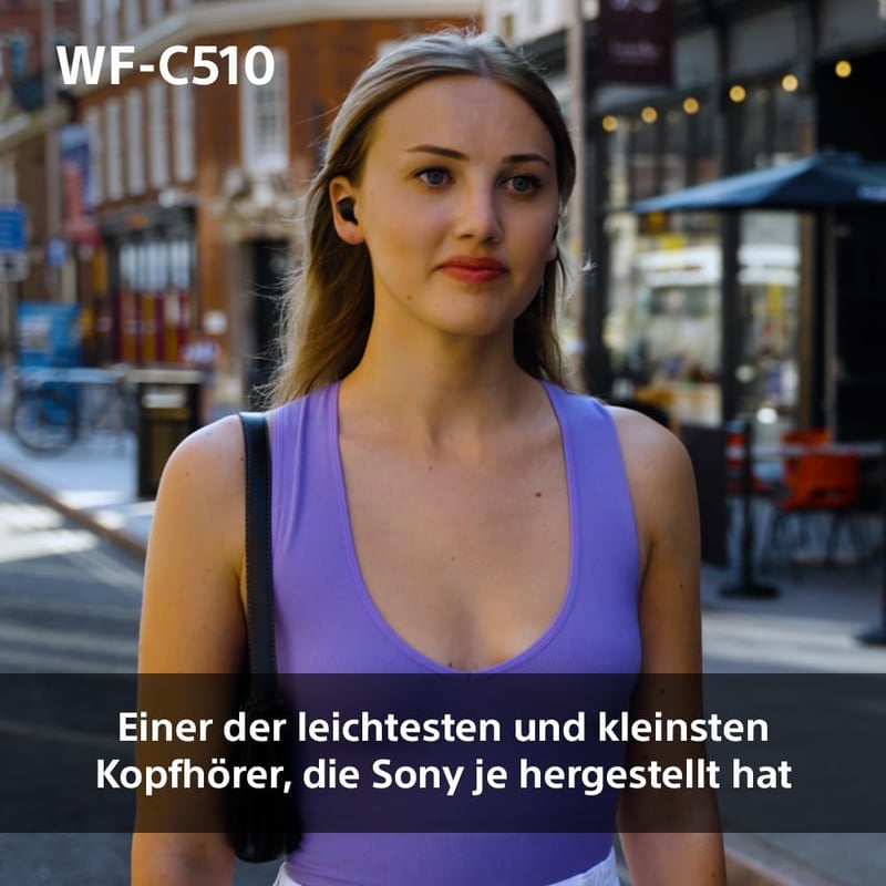 Sony WF-C510 Bluetooth Fülhallgató Multipoint Kapcsolat, IPX4 Vízálló, 22 Óra Akkumulátor - White, WF-C510