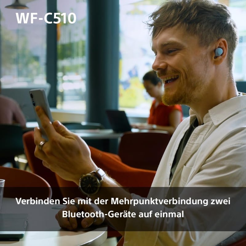 Sony WF-C510 Bluetooth Fülhallgató Multipoint Kapcsolat, IPX4 Vízálló, 22 Óra Akkumulátor - White, WF-C510