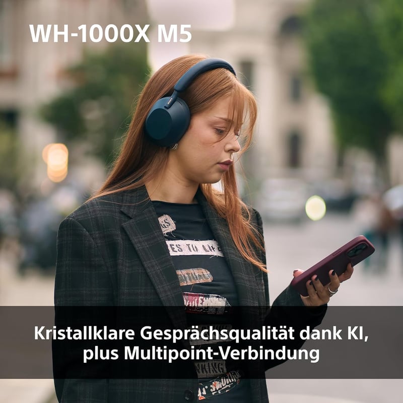 Sony WH-1000XM5 vezeték nélküli fejhallgató aktív zajszűréssel, 30 órás akkumulátor, fekete - Black hard case, With Hard case