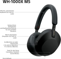 Sony WH-1000XM5 vezeték nélküli fejhallgató aktív zajszűréssel, 30 órás akkumulátor, fekete - Black hard case, With Hard case 10