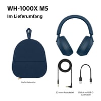 Căști wireless over-ear Sony WH-1000XM5, Anulare activă a zgomotului, Audio spațial 3D, Mod transparență, 30 de ore autonomie, Bluetooth, Midnight Blue 10