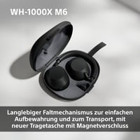 Bezdrôtové slúchadlá Sony WH-1000XM6 s potlačením hluku, Hi-Res zvuk, Bluetooth, skladací dizajn, magnetické puzdro, 30-hodinová výdrž batérie, iOS a 6