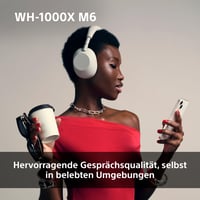 Bezdrôtové slúchadlá Sony WH-1000XM6 s potlačením hluku, Hi-Res zvuk, Bluetooth, skladací dizajn, magnetické puzdro, 30-hodinová výdrž batérie, iOS a 10