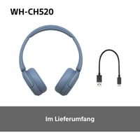 Bezdrôtové Bluetooth slúchadlá na uši Sony WH-CH520, výdrž batérie 50 hodín, rýchle nabíjanie, ekvalizér, čisté hovory, kompatibilné s iOS a Androidom 9