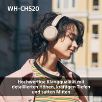 Bezdrôtové Bluetooth slúchadlá na uši Sony WH-CH520, výdrž batérie 50 hodín, rýchle nabíjanie, ekvalizér, čisté hovory, kompatibilné s iOS a Androidom 3