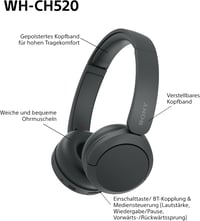 Sony WH-CH520 Bluetooth on-ear fejhallgató - fekete 9