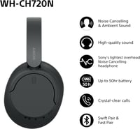 Sony WH-CH720N Bluetooth zajszűrős fejhallgató - fekete 2