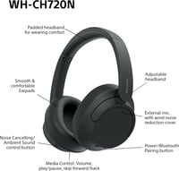 Sony WH-CH720N Bluetooth zajszűrős fejhallgató - fekete 8