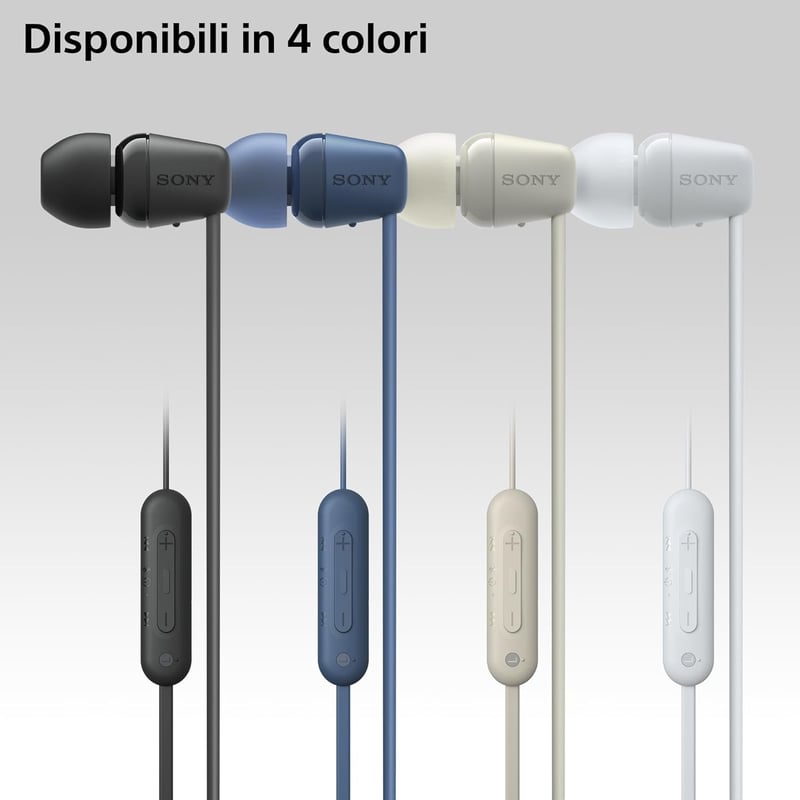 Sony WI-C100 Bluetooth fülhallgató, 25 órás akkumulátor, kék, mikrofon