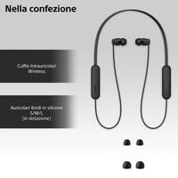 Bezdrôtové Bluetooth slúchadlá Sony WI-C100 so vstavaným mikrofónom, 25-hodinovou výdržou batérie, kompatibilné s hlasovým asistentom, čierne 6