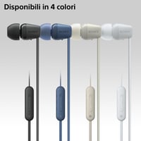 Bezdrôtové Bluetooth slúchadlá Sony WI-C100 so vstavaným mikrofónom, 25-hodinovou výdržou batérie, kompatibilné s hlasovým asistentom, čierne 7