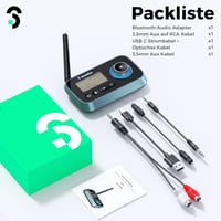 SOOMFON 3-in-1 Bluetooth 5.0 Adó Vevő 2 Fejhallgatóhoz, TV PC Sztereó Audio Adapter Alacsony Késleltetéssel, Hangerő Szabályozás 8