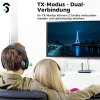 SOOMFON 3-in-1 Bluetooth 5.0 Adó Vevő 2 Fejhallgatóhoz, TV PC Sztereó Audio Adapter Alacsony Késleltetéssel, Hangerő Szabályozás 3