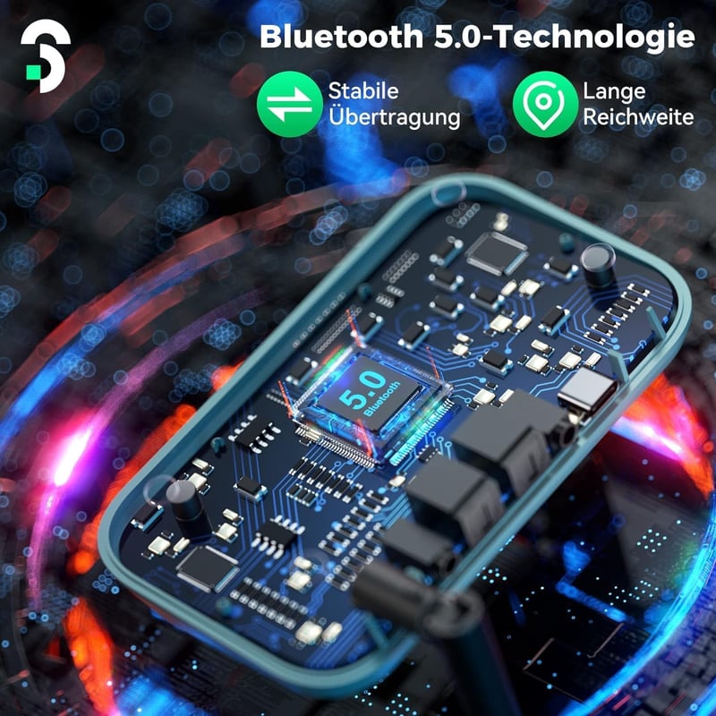 SOOMFON 3-in-1 Bluetooth 5.0 Adó Vevő 2 Fejhallgatóhoz, TV PC Sztereó Audio Adapter Alacsony Késleltetéssel, Hangerő Szabályozás
