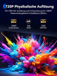 SOOMFON 4K Mini Projektor WiFi Bluetooth Full HD 720P 260 ANSI Lumen Hordozható 5