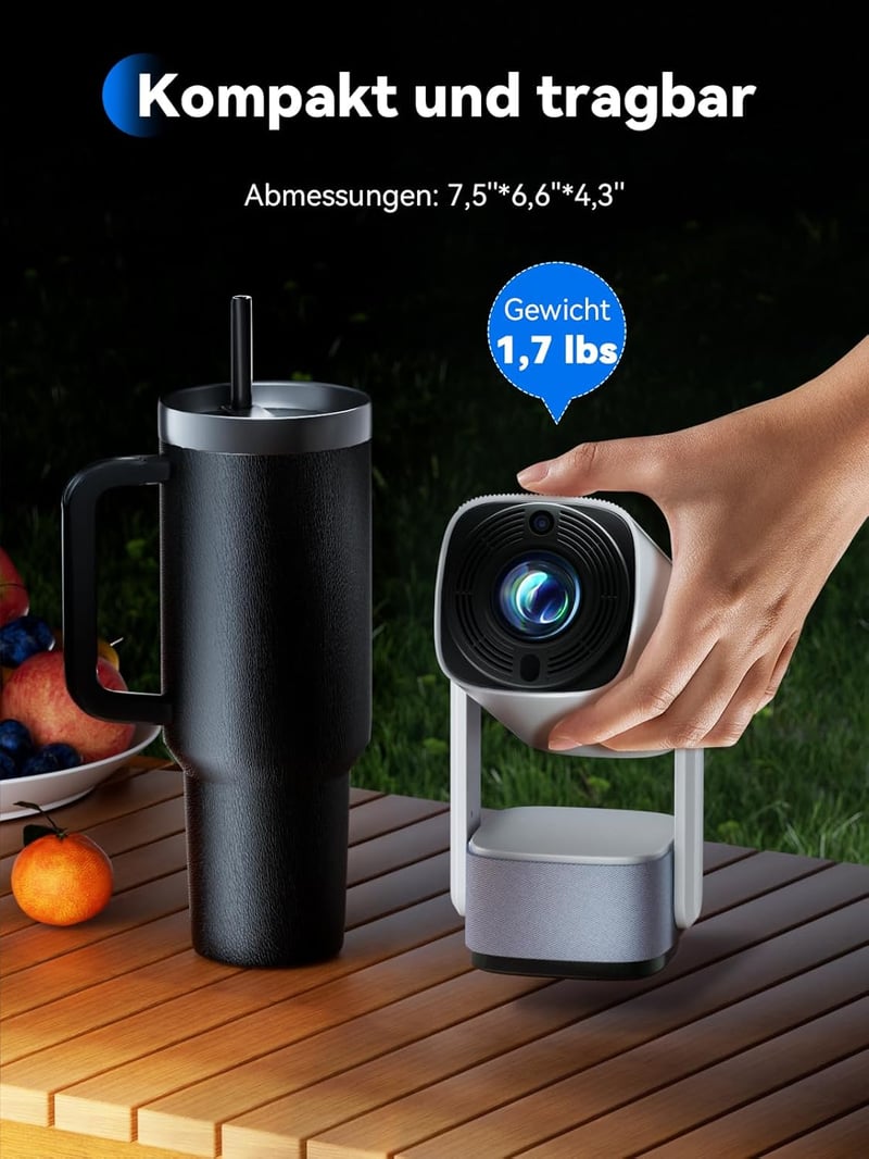 SOOMFON 4K Mini Projektor WiFi Bluetooth Full HD 720P 260 ANSI Lumen Hordozható