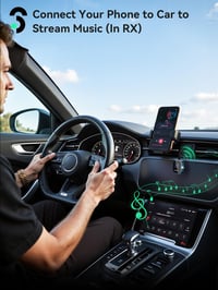 SOOMFON Bluetooth 5.3 odašiljač i prijemnik za TV, za 2 slušalice, zrakoplovni odašiljač-prijemnik, audio prijenos 5