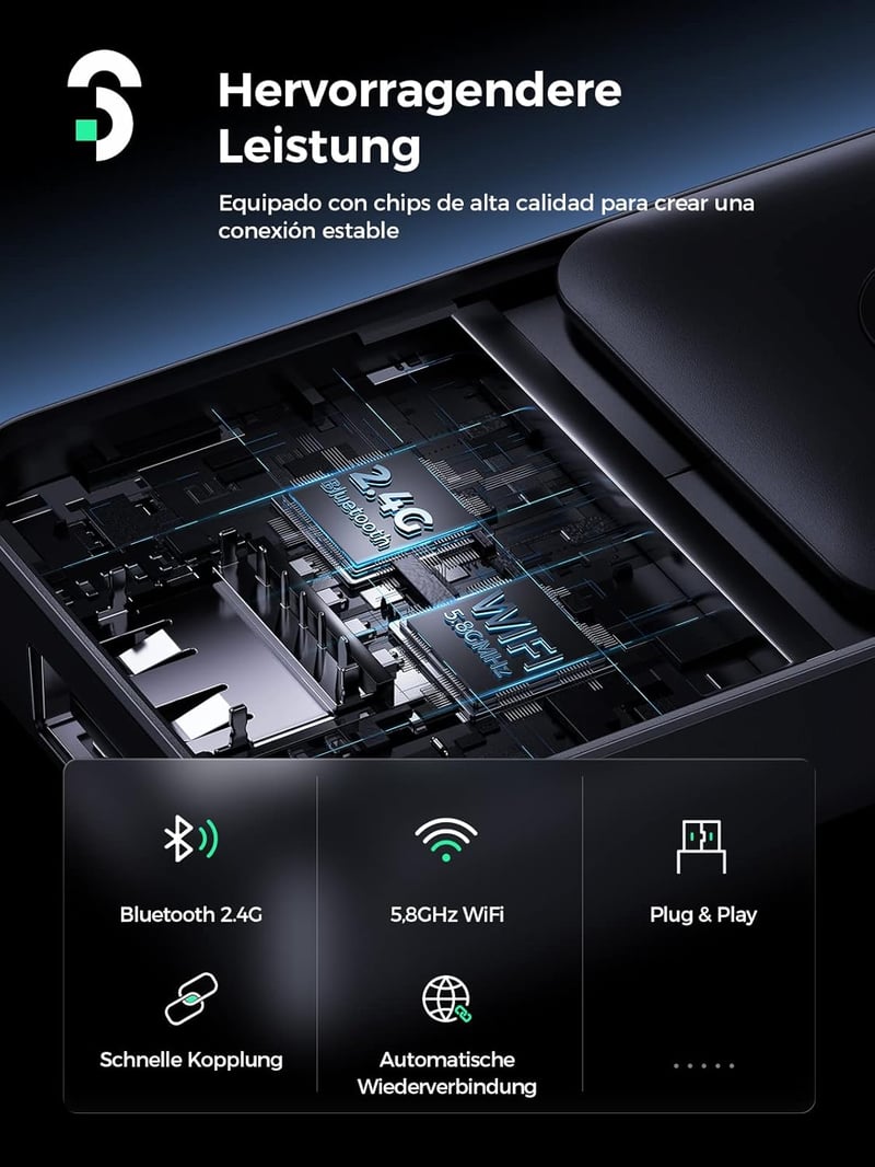 SOOMFON Android autós vezeték nélküli adapter 5.8 GHz, VW Audi Mercedes kompatibilis