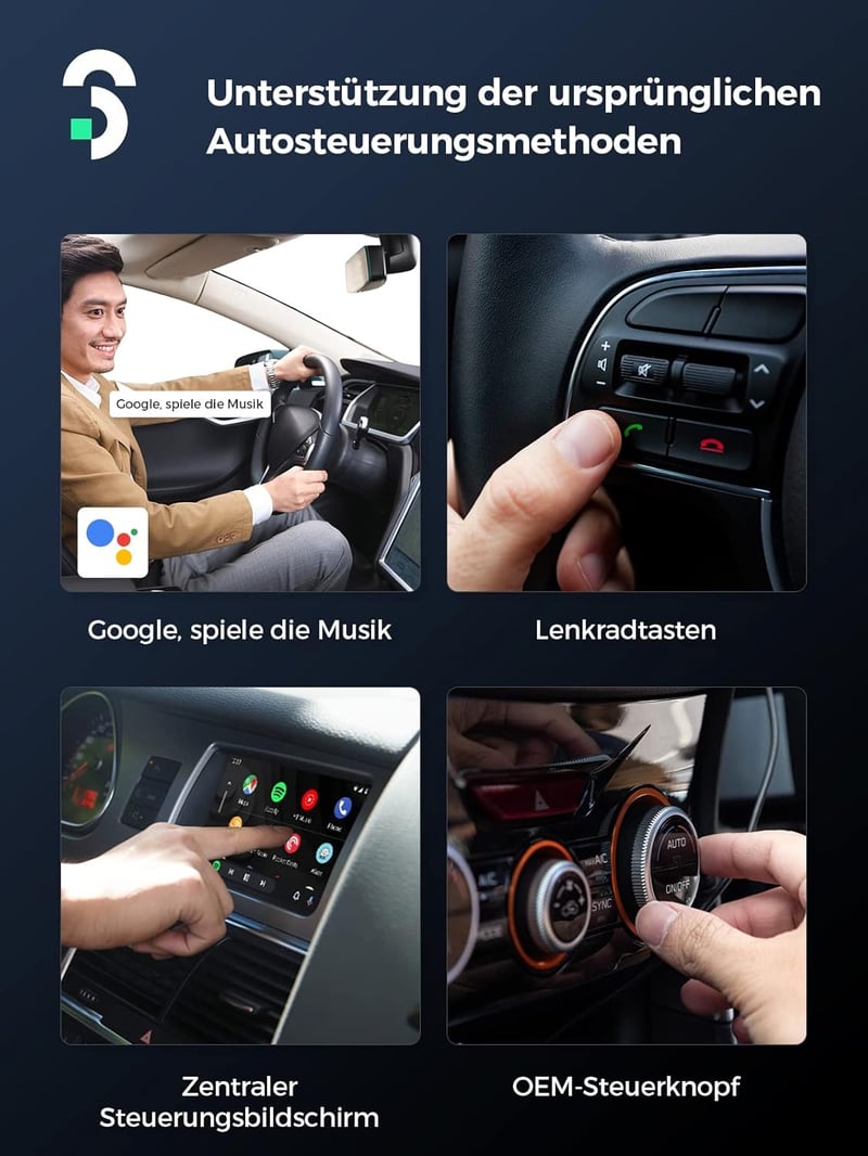 SOOMFON Android autós vezeték nélküli adapter 5.8 GHz, VW Audi Mercedes kompatibilis