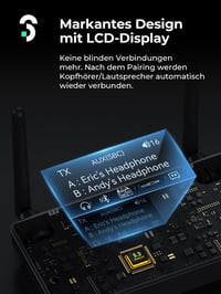 Bluetooth 5.3 vysielač a prijímač SOOMFON pre TV, bezdrôtový audio adaptér 3 v 1 s optickým a 3,5 mm AUX konektorom, dosah 30 m, duálne pripojenie 4