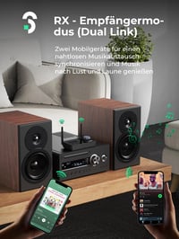Bluetooth 5.3 vysielač a prijímač SOOMFON pre TV, bezdrôtový audio adaptér 3 v 1 s optickým a 3,5 mm AUX konektorom, dosah 30 m, duálne pripojenie 3