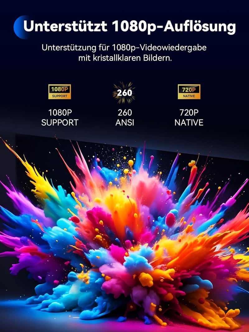 SOOMFON Mini Projektor 1080P Bluetooth Autofókusz Hordozható Okostelefon Tablet Laptop