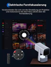 Mini projektor SOOMFON SK2 Full HD 1080P, WiFi, Bluetooth, 6W reproduktor, automatická korekcia lichobežníkového skreslenia, prenosný, kompatibilný s HDMI, TV stick a notebookom 3