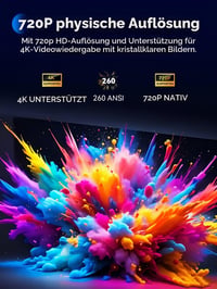 Mini projektor SOOMFON SK2 Full HD 1080P, WiFi, Bluetooth, 6W reproduktor, automatická korekcia lichobežníkového skreslenia, prenosný, kompatibilný s HDMI, TV stick a notebookom 7