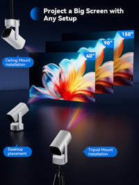 Mini projektor SOOMFON SK2 Full HD 1080P, WiFi, Bluetooth, 6W reproduktor, automatická korekcia lichobežníkového skreslenia, prenosný, kompatibilný s HDMI, TV stick a notebookom 4