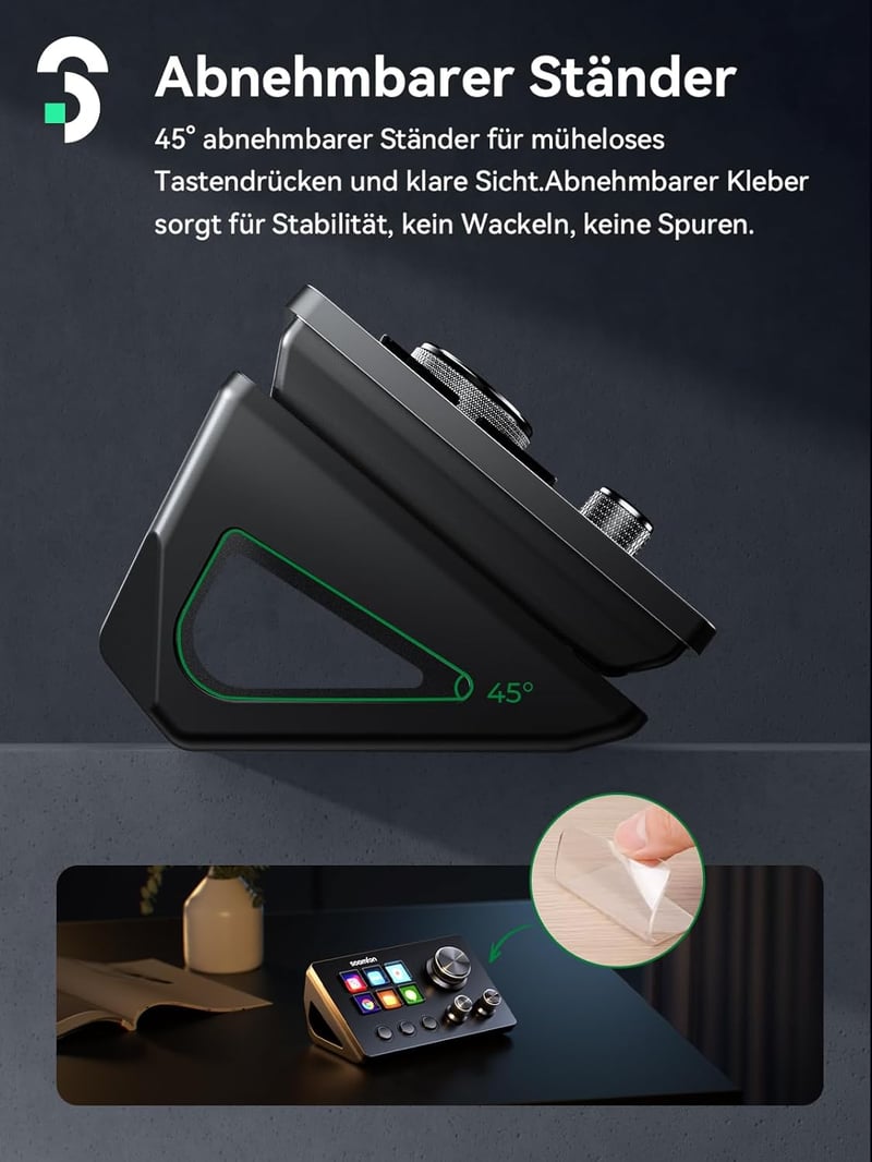 SOOMFON Stream Controller Deck SE fekete, 6 LCD makró gomb, OBS Twitch YouTube streaming