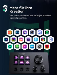 SOOMFON Stream Controller Deck SE fekete, 6 LCD makró gomb, OBS Twitch YouTube streaming 4
