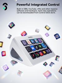 SOOMFON Stream Controller Studio Control Deck 15 Makró Gombbal és Irányítópulttal - Fehér 5