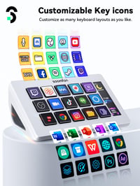 SOOMFON Stream Controller Studio Control Deck 15 Makró Gombbal és Irányítópulttal - Fehér 6