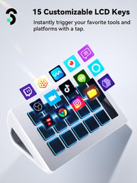 SOOMFON Stream Controller Studio Control Deck 15 Makró Gombbal és Irányítópulttal - Fehér 2