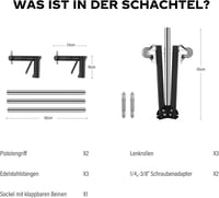 soonpho Acél Tripod Görgőkkel és Csúszó Karral, 10 kg Terhelhetőség, Stúdió Állvány 8