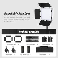 Soonpho Bi LED Videó Lámpa Szett (2db) - 2500-6500K Állítható Fényerő, 20W Fotó Stúdió Világítás Terelőlappal, Állvánnyal és Telefontartóval 8