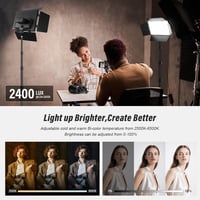 Soonpho Bi LED Videó Lámpa Szett (2db) - 2500-6500K Állítható Fényerő, 20W Fotó Stúdió Világítás Terelőlappal, Állvánnyal és Telefontartóval 4