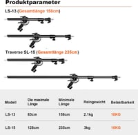 soonpho Boom Arm Pro 83-158 cm Teleszkópos Kiterjesztő Kar Súlyozó Táskával Fotóstúdió 7