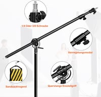 soonpho Boom Arm Pro 83-158 cm Teleszkópos Kiterjesztő Kar Súlyozó Táskával Fotóstúdió 4