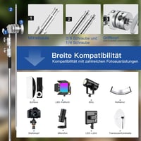 Soonpho C-állvány rozsdamentes acél 330 cm boom tripod reflektorhoz és stúdió világításhoz 6
