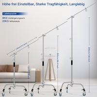 Soonpho C-állvány rozsdamentes acél 330 cm boom tripod reflektorhoz és stúdió világításhoz 2