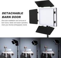 Soonpho LED Videó Világítás Szett - 2db 20W Állítható Fénypanel 2800-6500K, 1,6m Állvánnyal és Telefontartóval, YouTube Videózáshoz, Stúdióf 6