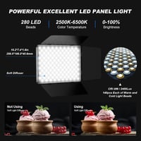 Soonpho LED Videó Világítás Szett - 2db 20W Állítható Fénypanel 2800-6500K, 1,6m Állvánnyal és Telefontartóval, YouTube Videózáshoz, Stúdióf 3