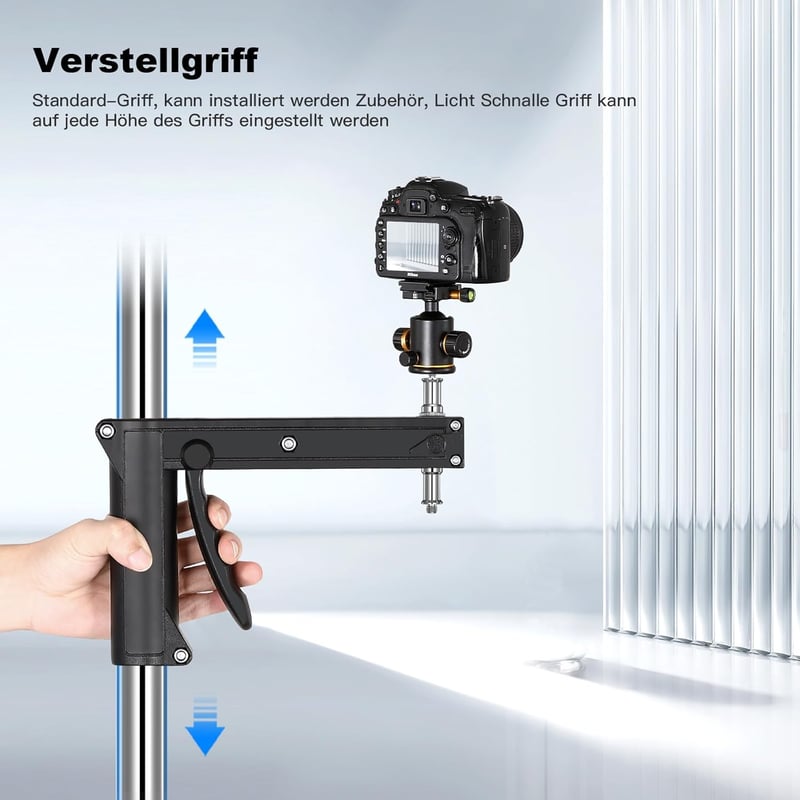 Soonpho Stúdió Állvány 240 cm - Nehéz Terhelésű Görgős C-Állvány 15 kg Teherbírással, 2 Csúsztatható Fogantyúval, Softbox és Reflektor Rögzí