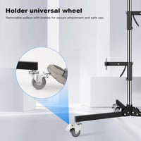 Soonpho Stúdió Állvány 240 cm - Nehéz Terhelésű Görgős C-Állvány 15 kg Teherbírással, 2 Csúsztatható Fogantyúval, Softbox és Reflektor Rögzí 8