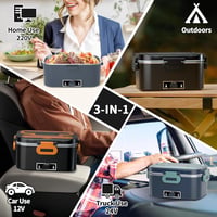 SOOOEC 100W elektromos ételmelegítő 3in1 12V/24V/220V autó/iroda 6