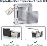 Sopito 6x6 mm Cserélhető Penge Készlet Hasábburgonya Vágóhoz - Mosogatógépben Mosható Pótkés Szett Krumpliszeletelőhöz 3