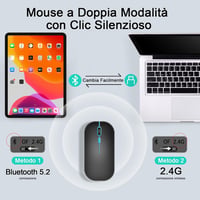 SOPPY Hordozható Bluetooth Billentyűzet és Egér Háttérvilágítással, Újratölthető Wireless Billentyűzet 5