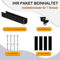 Sorlpv Napelem Tartó Rendszer 1 Modulhoz, 12 cm Sín, Állítható Bilincs, Lapos és Trapézlemez Tetőhöz 2