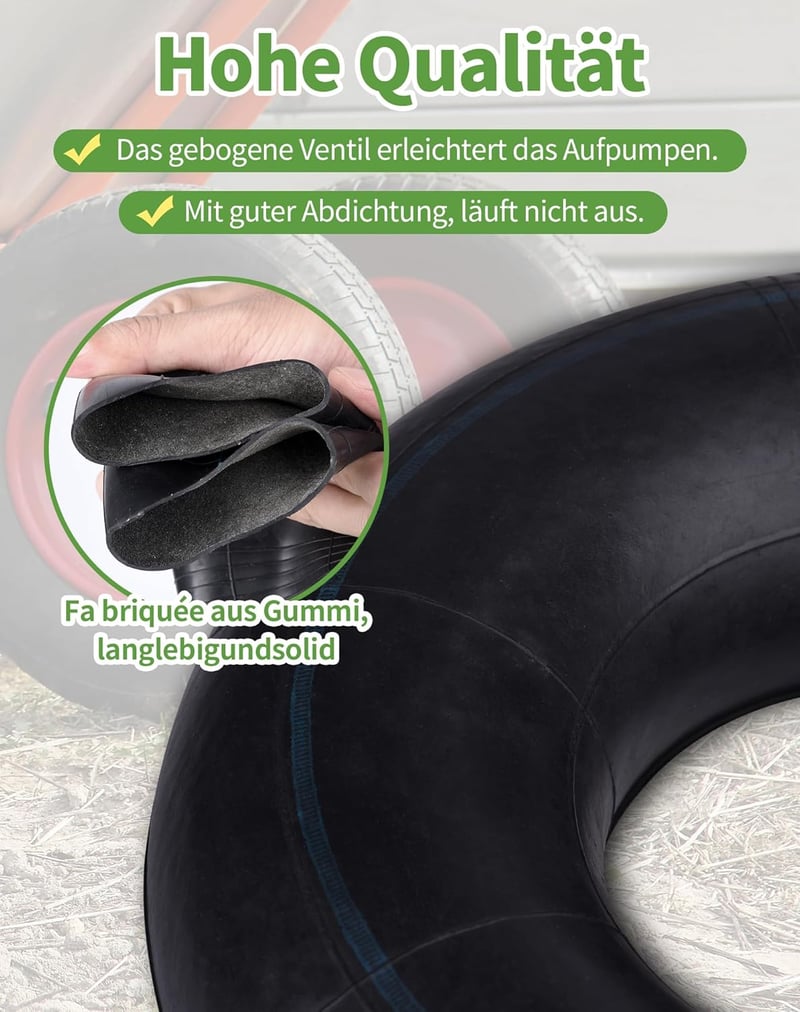 SOSALUK 2 db Belső Gumi 3.00-4 Molnárkocsihoz - 260x85 TR87 Szelepes Gumitömlő, Fekete Cserebelső Kézikocsihoz